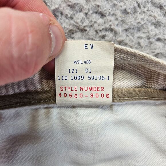 Dockers Khakis Pants Mens 36x32 Beige Stonewashed Linen Relaxed Fit Flat Front - Picture 9 of 12